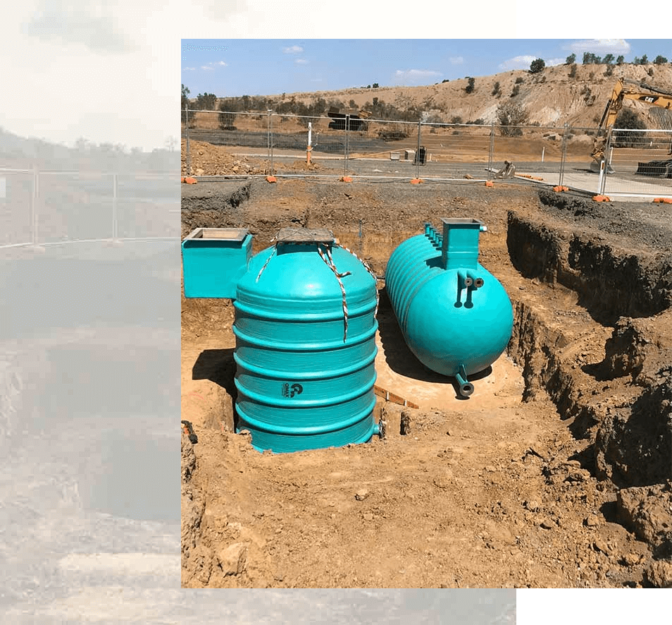 On going installation of aqua blue colored tank - MM & IM Local Infrastructure Mangement Specialist 