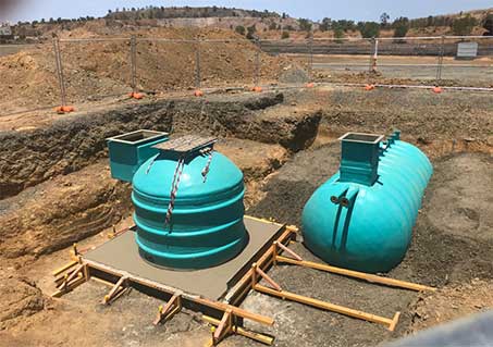 On going installation of aqua blue colored tank - MM & IM Local Infrastructure Mangement Specialist. 