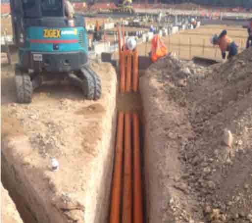 Pipe burried in a trench of a construction site - MM & IM Local Infrastructure