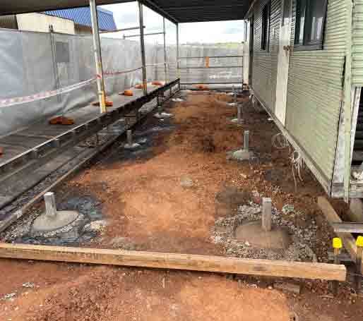 An ongoing construction of the flooring system of a new building